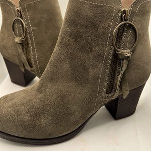 Green Suede Skechers Booties